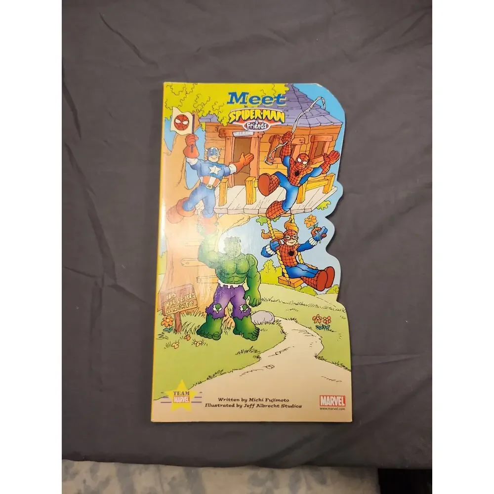 Vintage 2002 Follow the Leader Board Book Marvel Kids Die-Cut